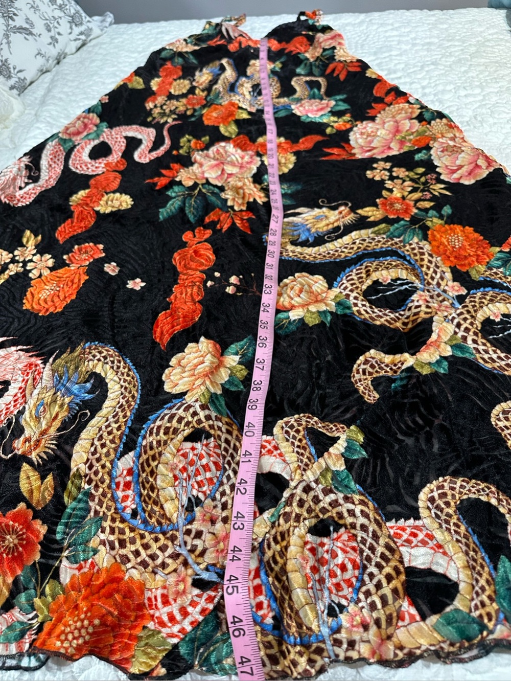 FARM RIO Kanako V-Neck Spaghetti Strap Maxi Dress Burnout Velvet Floral Sz M NWT - Picture 11 of 16
